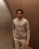 1/4 Zip Jumper - Grey Oat