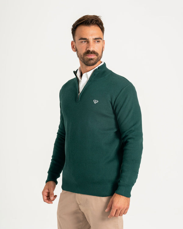 1/4 Zip Jumper - Hunter Green