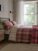 Bennet Check Brushed Cotton Duvet Cover Set - Red