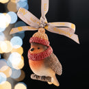 Woolly Hat Robin Hanging Ornament