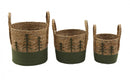Set of Three Round Baskets with Tree Design