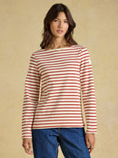 Harbour Stripe Long Sleeve Tee - Creme & Burnt Orange