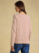 Harbour Stripe Long Sleeve Tee - Creme & Burnt Orange