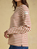 Harbour Stripe Long Sleeve Tee - Creme & Burnt Orange