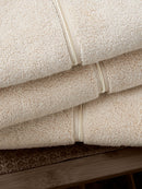 Zero Twist Satin Stitch Towel - Natural