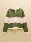 Jersey Stripe Rugby Shirt - Green & Cream Stripe