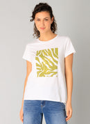 Gianina Essential Front Print Tee - Off White