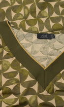 Reina V Neck Print T-Shirt - Dark Olive/beige