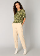 Gul Essential Print Blouse - Dark Olive/beige