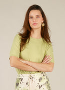 Iman Plain Round Neck T-Shirt - Linden
