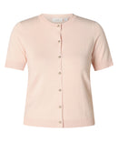 Kassy Short Sleeve Button Cardigan - Rose Clay