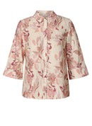 Karlaine Balloon Sleeve Print Shirt - Natural/multi