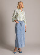 Karina All Over Print Shirt - Pastel Green/multi