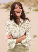 Karina All Over Print Shirt - Pastel Green/multi