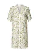 Katja V Neck Print Dress - Pastel Green/multi