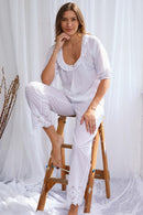 3/4 Sleeve Pyjama - White