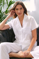 Button Up Pyjama - White