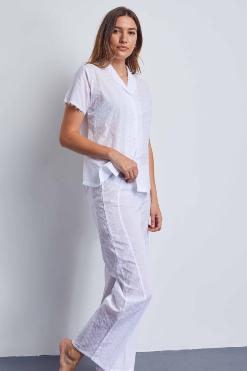 Button Up Pyjama - White