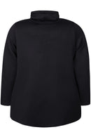 Pullover with Cream Stripe - Black