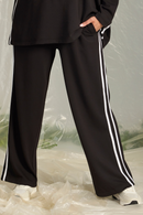 Pants with stripe - Black