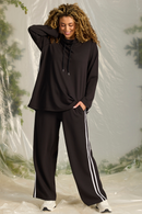 Pants with stripe - Black