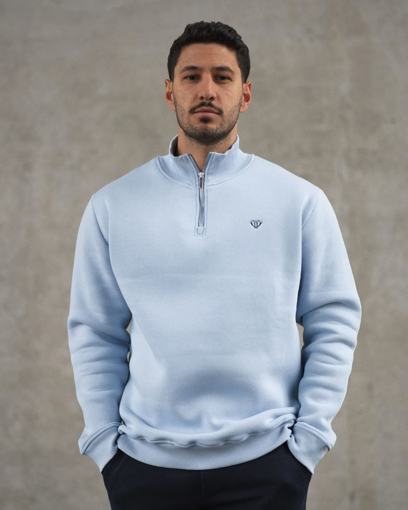 Zach 1/4 Zip Sweatshirt - Powder Blue