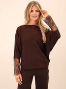 Blakely Lace Jumper - Chocolate