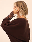 Blakely Lace Jumper - Chocolate