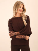 Blakely Lace Jumper - Chocolate