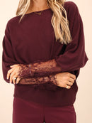 Blakely Lace Jumper - Mulberry