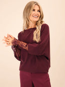 Blakely Lace Jumper - Mulberry