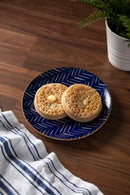 Indigo Chevron Stoneware Side Plate - 18cm