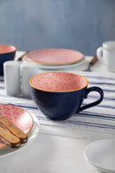 Red and Blue Arc Stoneware Mug - 330ml
