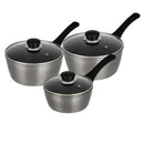 Metallic Grey 3 Piece Pan Set