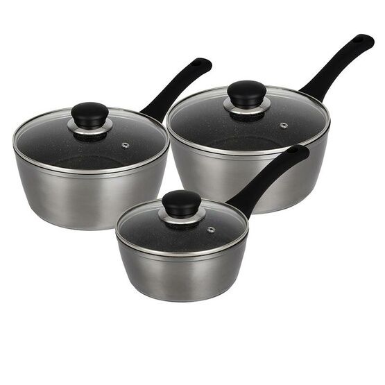 Metallic Grey 3 Piece Pan Set