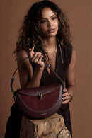 Angelina Shoulder Saddle Bag - Cherry