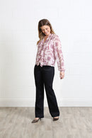 Anna Floral Print Frill Top - Blush