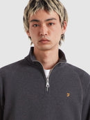 Arnold 1/4 Zip Sweatshirt - Washed Black Marl