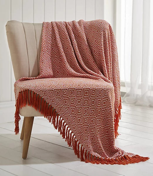 Ascot 228X250cm Throw - Terracotta