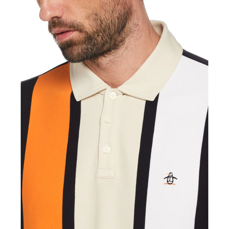 Vertical Stripe Polo Shirt - Black