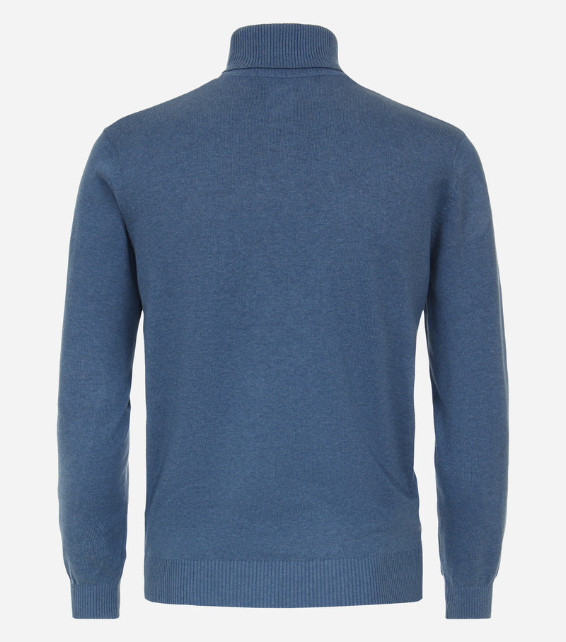 Plain Polo Neck Jumper - Blue 121
