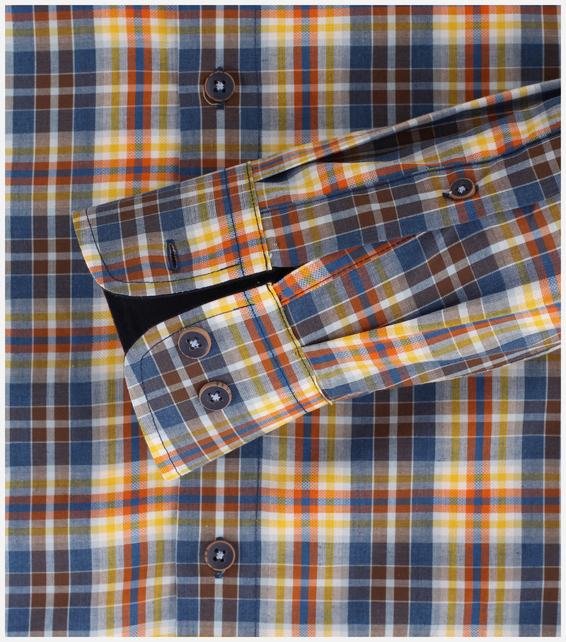 Comfort Fit Check Shirt - Blue