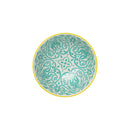 Yellow and Blue Geometric Stoneware Nibble Bowl - 12cm