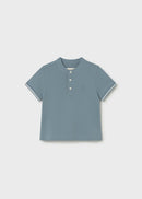 Short Sleeve Mao Neck Polo - Jade