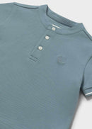 Short Sleeve Mao Neck Polo - Jade