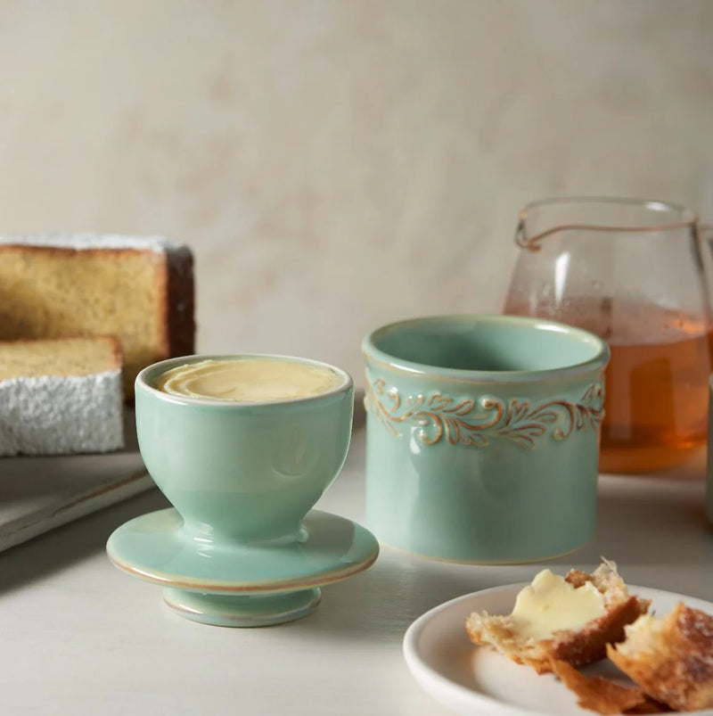 Antique Butter Bell Crock - Sea Spray