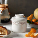 Antique Butter Bell Crock - White Linen