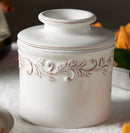 Antique Butter Bell Crock - White Linen