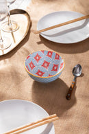 Blue Mosaic Stoneware Nibble Bowl - 12cm