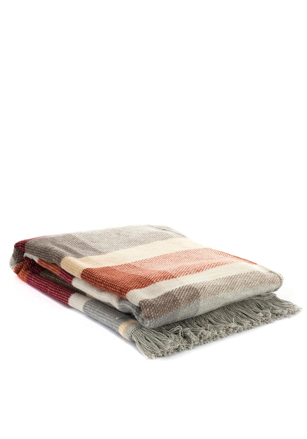 Cotton Rich Throw 140 x 180 - Check Red